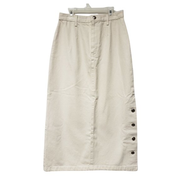 90s Circle T by Marilyn Lenox Western wear off-white denim pencil skirt